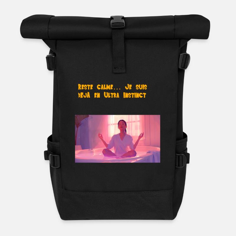 Bleiben Sie ruhig..... Ich bin bereits in Ultra Instinct - Rolltop Rucksack - Schwarz