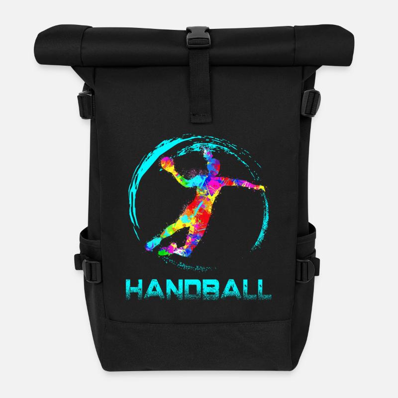 Handball Fem - Rolltop Rucksack - Schwarz