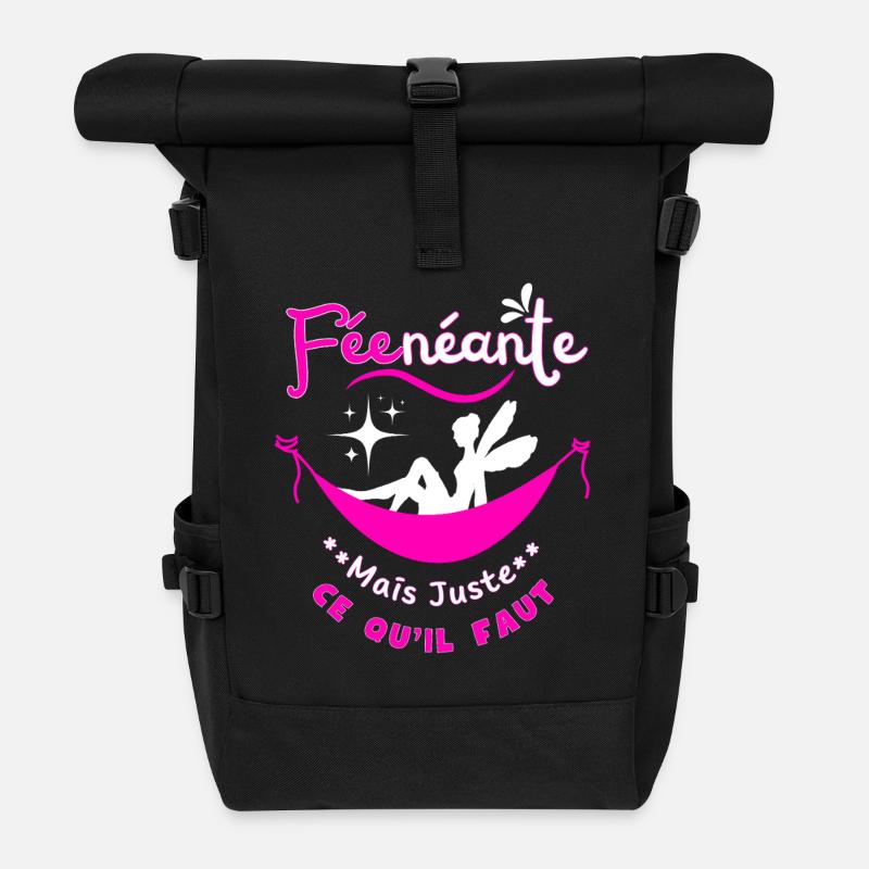 Nichts-Fee, aber genau richtig - Rolltop Rucksack - Schwarz
