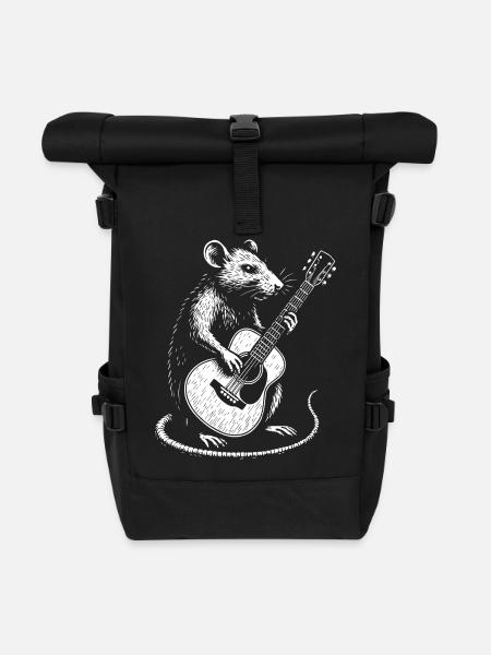 Rat Guitar Jam - Rolltop Rucksack - Schwarz