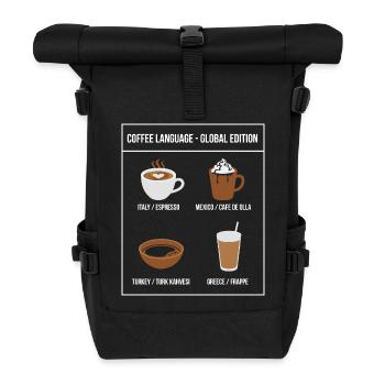 Coffee Language Global Edition - Rolltop Rucksack - Schwarz - Vorne