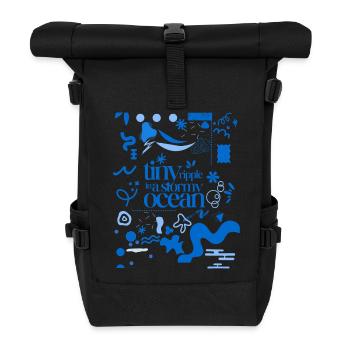 Petite ondulation dans un océan orageux (schéma chargé) - Sac à dos roll top - noir - Devant