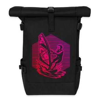 Kurz und klar Windsurfing - Rolltop Rucksack - Schwarz - Vorne