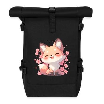 Kawaii Fuchs Sakura - Japan Style Chibi Design - Rolltop Rucksack - Schwarz - Vorne
