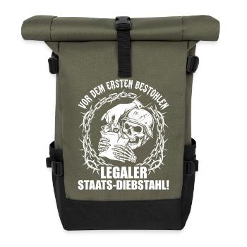 Legaler Staats Diebstahl Vor Dem Ersten Bestohlen - Rolltop Rucksack - Olive/Schwarz - Vorne