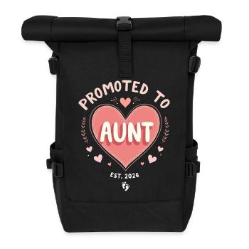 Tante 2026 Tante 2026 Befördert zu Tante 2026 - Rolltop Rucksack - Schwarz - Vorne
