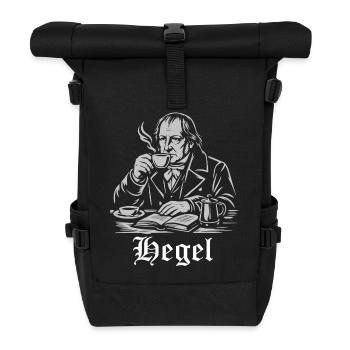 Philosopher Hegel is drinking Coffee - Roll Top Backpack - black - Front