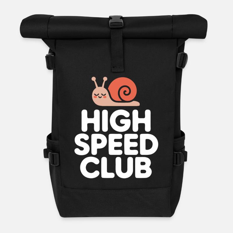 High Speed Schnecke - Rolltop Rucksack - Schwarz