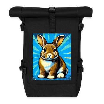 Kaninchen - Rolltop Rucksack - Schwarz - Vorne