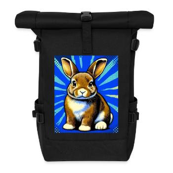 Kaninchen - Rolltop Rucksack - Schwarz - Vorne