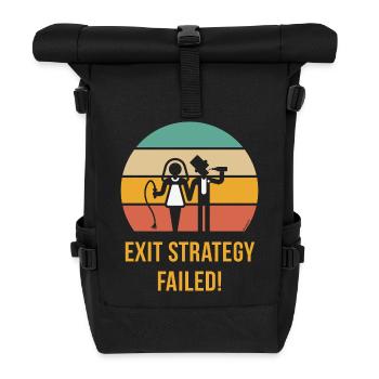 Exit Strategy Failed! (JGA Bräutigam Game Over 5C) - Rolltop Rucksack - Schwarz - Vorne