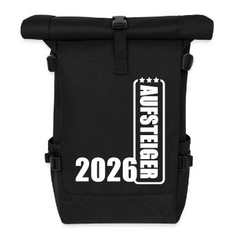 Aufsteiger 2026 Aufstiegstrikot Aufstieg 26 - Rolltop Rucksack - Schwarz - Vorne