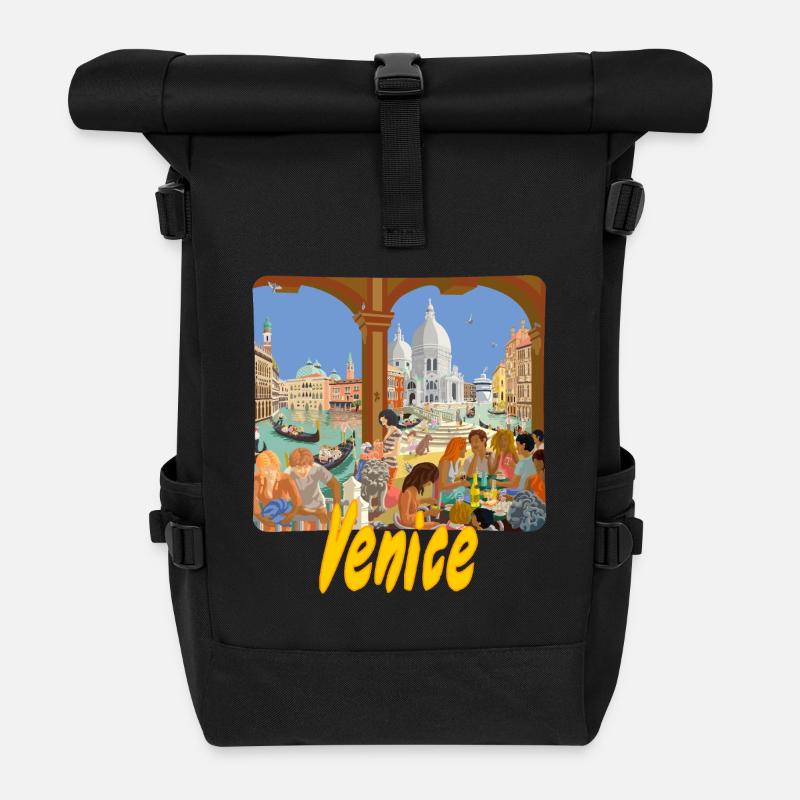 Venedig - Rolltop Rucksack - Schwarz