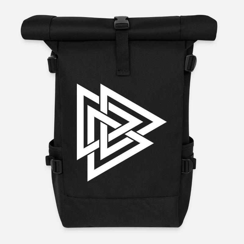 Norwegisches Symbol -FRONT - Rolltop Rucksack - Schwarz