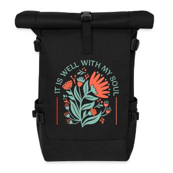 Blumen und seele - Rolltop Rucksack - Schwarz - Vorne