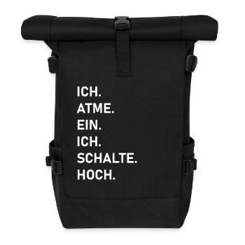 Atme & Schalte V3 - Hell - Rolltop Rucksack - Schwarz - Vorne