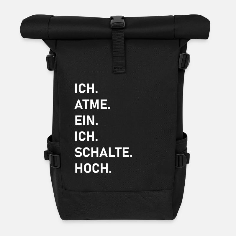Atme & Schalte V3 - Hell - Rolltop Rucksack - Schwarz