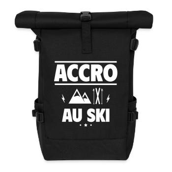 accro au ski - Sac à dos roll top - noir - Devant