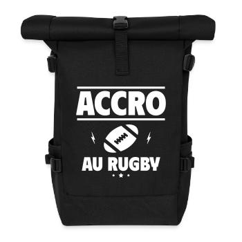 accro au rugby - Sac à dos roll top - noir - Devant