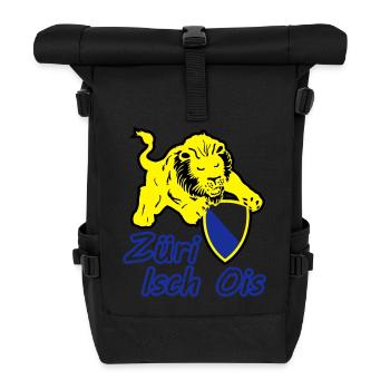 Züri isch ois - Rolltop Rucksack - Schwarz - Vorne