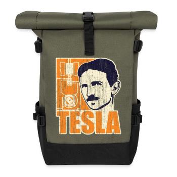 Forscher & Entwickler: Tesla - Rolltop Rucksack - Olive/Schwarz - Vorne
