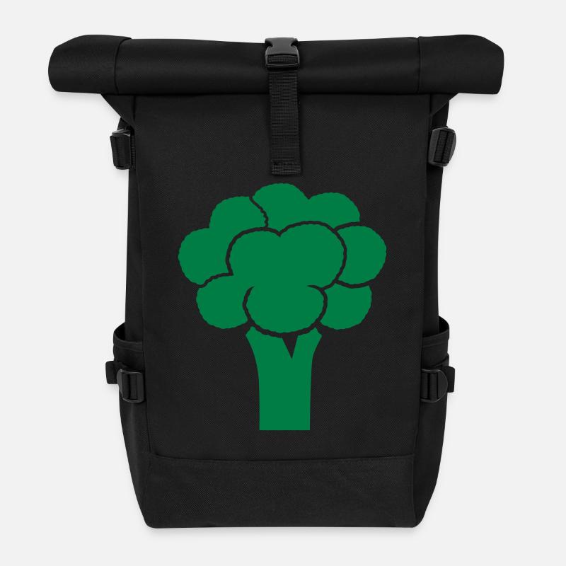 Brokkoli - Rolltop Rucksack - Schwarz