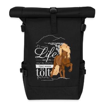 Fuchs Isländer: It‘s my life - Rolltop Rucksack - Schwarz - Vorne