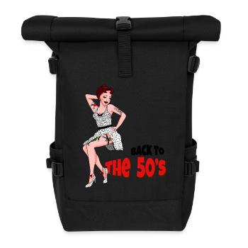 Zurück zu den 50er Jahren Pin-ups - Rolltop Rucksack - Schwarz - Vorne