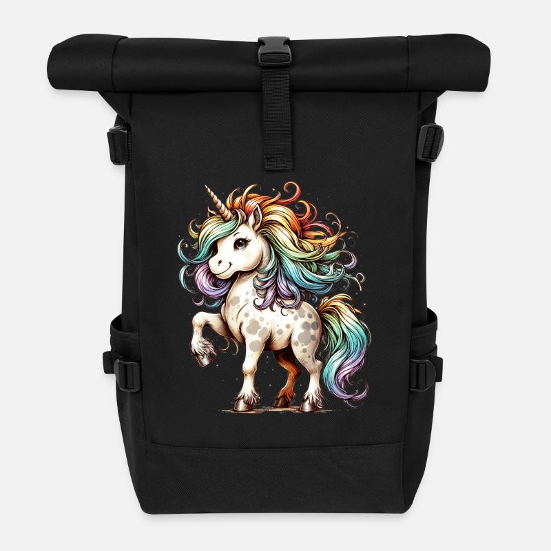 Das tollste Einhorn der Welt | Regenbogen-Einhorn - Rolltop Rucksack - Schwarz