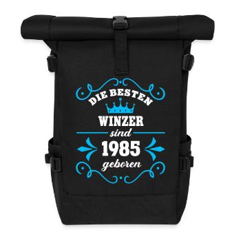 Winzer Geburtstag 1985 Jahrgang Kollege Winzerei - Rolltop Rucksack - Schwarz - Vorne