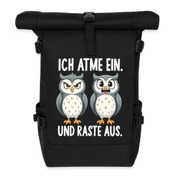 ich atme ein und raste aus lustige - Rolltop Rucksack - Schwarz - Vorne