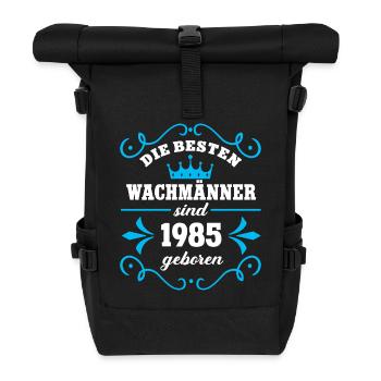 Geburtstag Wachmann 1985 Jahrgang Wachdienst Geb - Rolltop Rucksack - Schwarz - Vorne