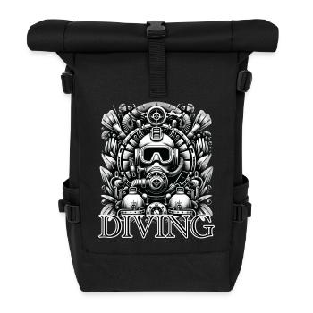 Divers diving in the underwater world - Roll Top Backpack - black - Front