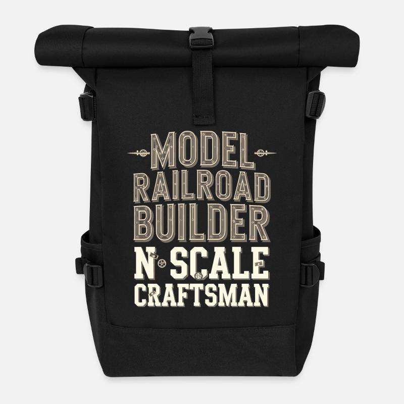 Präzision im Modellbau - Rolltop Rucksack - Schwarz