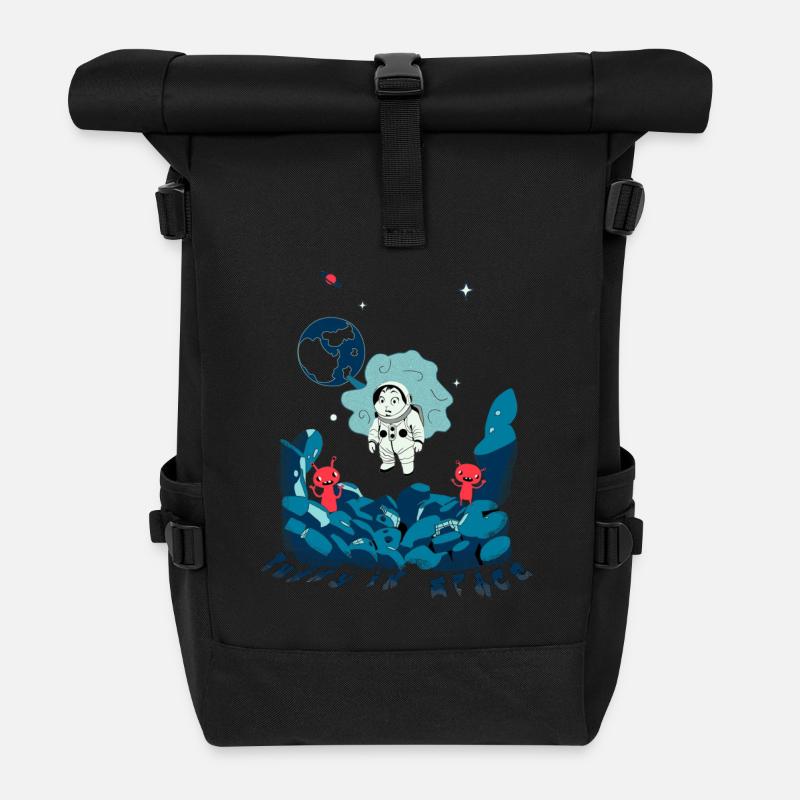 Weltraum-Kaninchen - Rolltop Rucksack - Schwarz