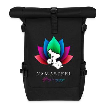 NAMASTEEL: Lifting is my Yoga! - Rolltop Rucksack - Schwarz - Vorne