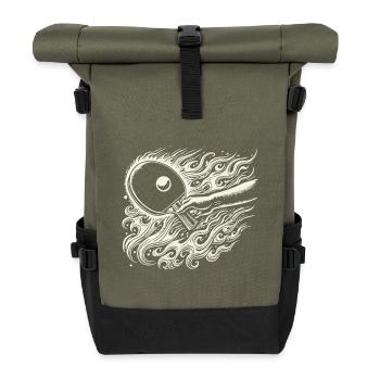 Raquette de tennis de table enflammée pour des jeux dynamiques - Sac à dos roll top - olive/noir - Devant