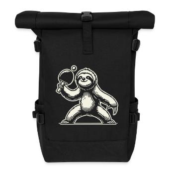 Faultier Tischtennis Spieler - Rolltop Rucksack - Schwarz - Vorne