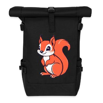 Süßes kleines Eichhörnchen - Rolltop Rucksack - Schwarz - Vorne