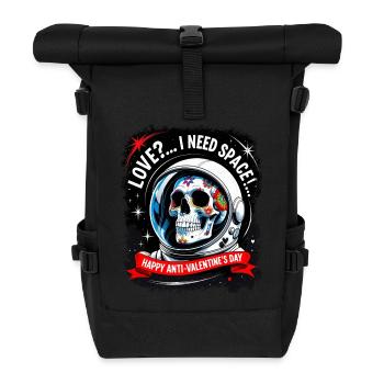 Liebe?.. Anti-Valentinstag-Astronaut Sugar Skull. - Rolltop Rucksack - Schwarz - Vorne