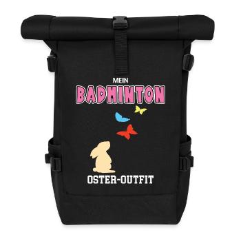 Badmintonerin Ostern Outfit Badminton Spielerin - Rolltop Rucksack - Schwarz - Vorne