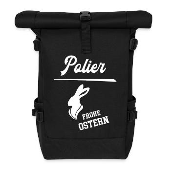 Polier Frohe Ostern Ostergeschenk Bauleiter - Rolltop Rucksack - Schwarz - Vorne