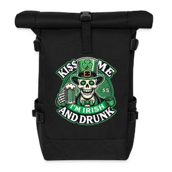 St. Patrick's Day Kiss Me I'm Irish - Roll Top Backpack - black - Front