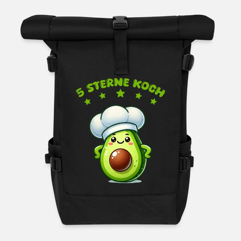 avocado koch - Rolltop Rucksack - Schwarz