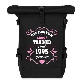 Trainer Geburtstag Jahrgang 1995 Trainerin Geboren - Rolltop Rucksack - Schwarz - Vorne