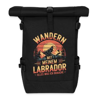 Wandern mit meinem Labrador - Rolltop Rucksack - Schwarz - Vorne