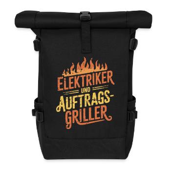 Elektriker und Auftragsgriller - Rolltop Rucksack - Schwarz - Vorne