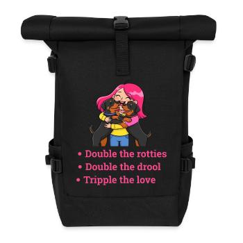 Doubler les rotties, tripler l’amour - Sac à dos roll top - noir - Devant