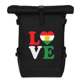 Kurdistan Flagge Bakur Bashur Rojava Rojhlt Newroz - Rolltop Rucksack - Schwarz - Vorne