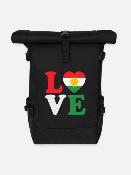 Kurdistan Flagge Bakur Bashur Rojava Rojhlt Newroz - Rolltop Rucksack - Schwarz